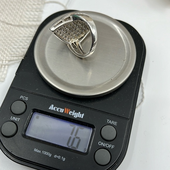 Vintage Estate 925 Sterling Silver Amethyst Statement Ring - Size 7 - Picture 11 of 17